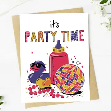 "It's Party Time" Baby Card