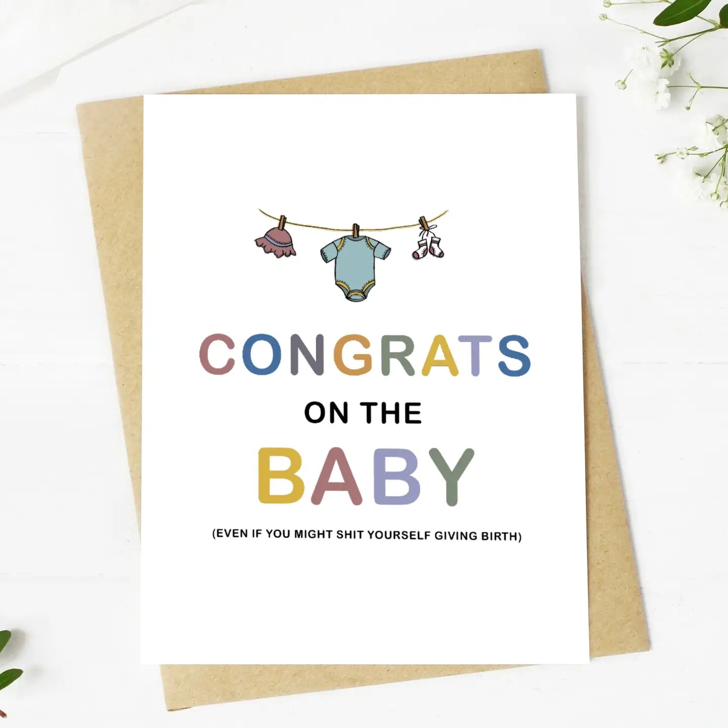 "Congrats On the Baby" Baby Shower Card