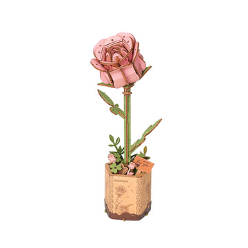 3D Wooden Flower: Pink Rose