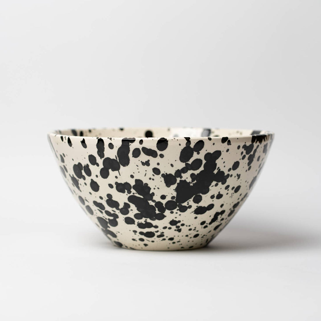 Large Modern Ceramic Black and White Salad Bowl Galaxi