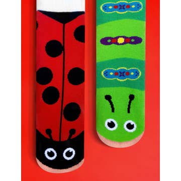 Ladybug & Caterpillar Mismatched Kids Socks