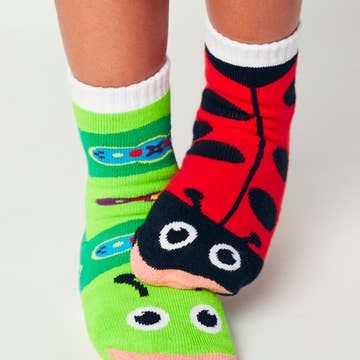 Ladybug & Caterpillar Mismatched Kids Socks