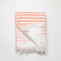 Turkish Beach Towel 100% cotton terry backing in orange color stripes