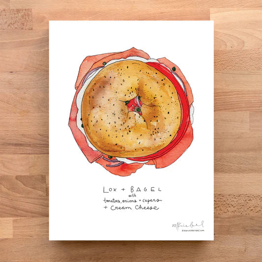 Lox + Bagel Watercolor Art Print