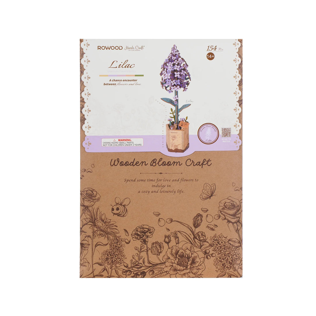 3D Wooden Flower Puzzle: Lilac