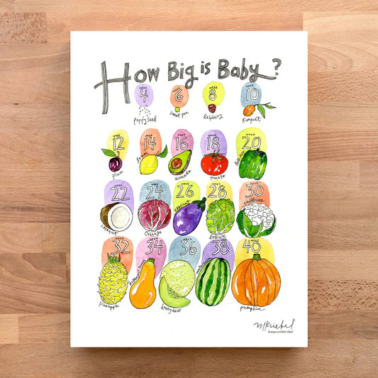 How Big is Baby? Watercolor Art Print