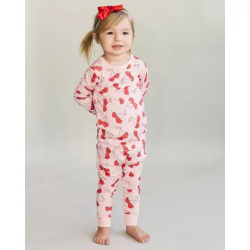 Bamboo Kids Clothing Two Piece Set | Cherry Heart Pajamas