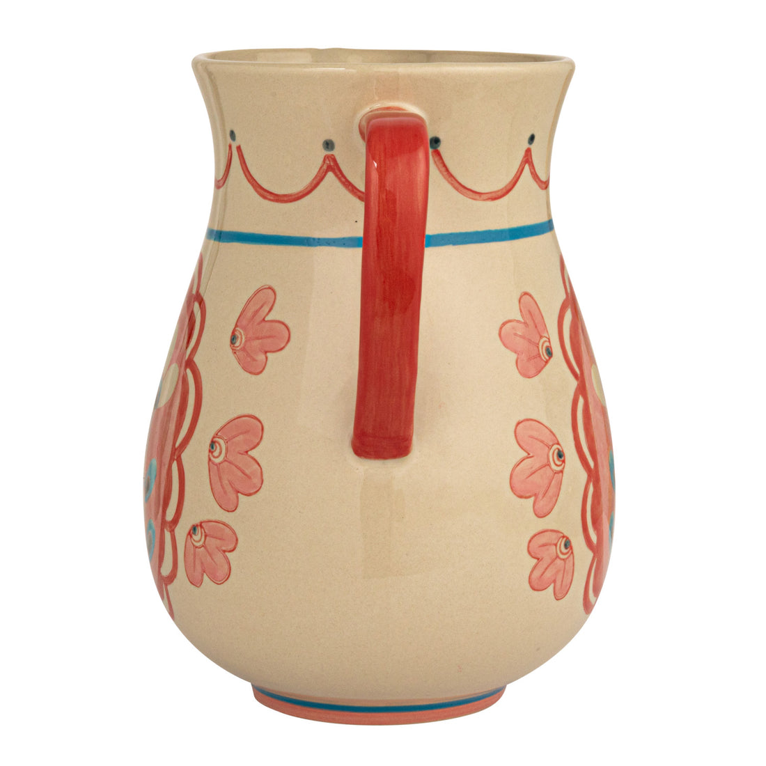 3 Quart Hand-Painted Stoneware Pitcher