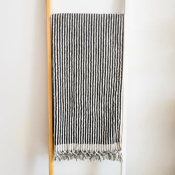 Marseille Stripe Towel - Black